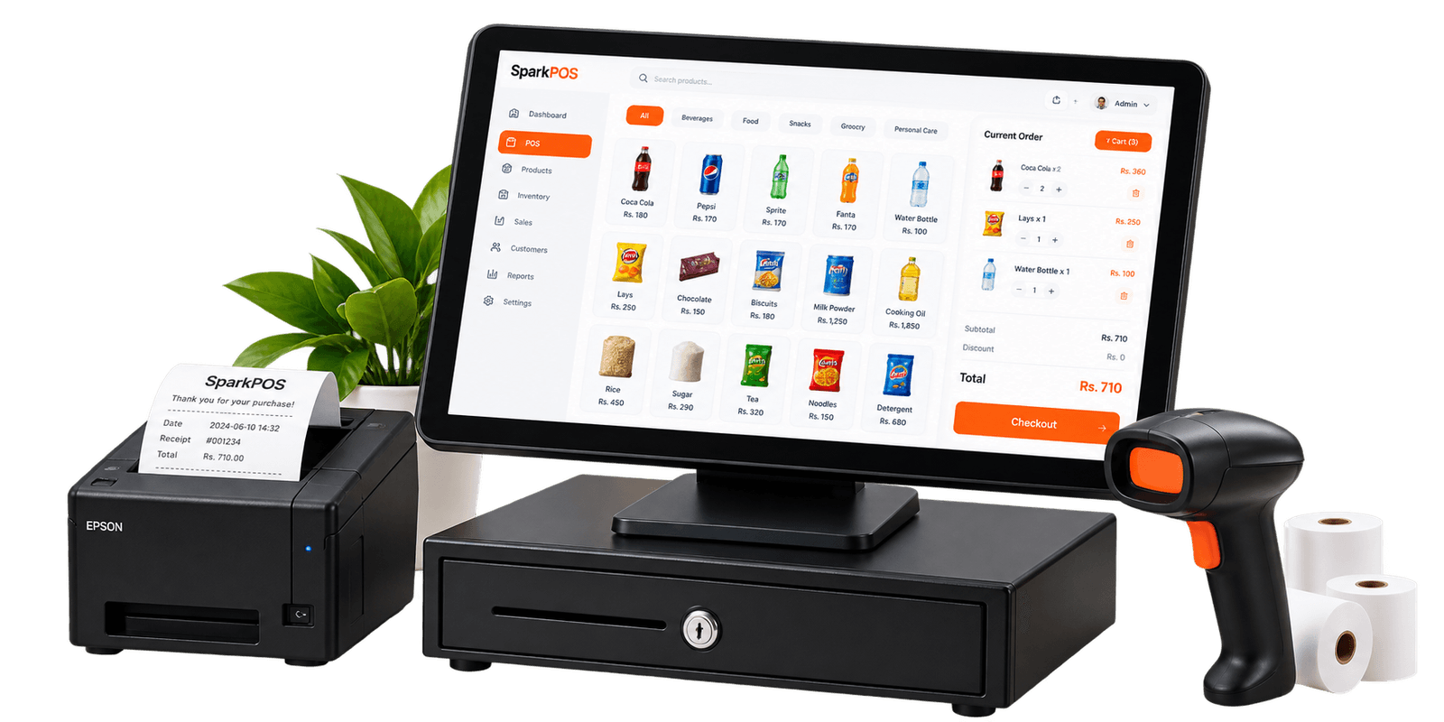SparkPOS checkout ready for a shop